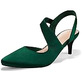 mysoft Women's Dress Shoes Low Heels 2 inch Kitten Pumps Slingback Wedding Party Medium/Wide Width Shoes
