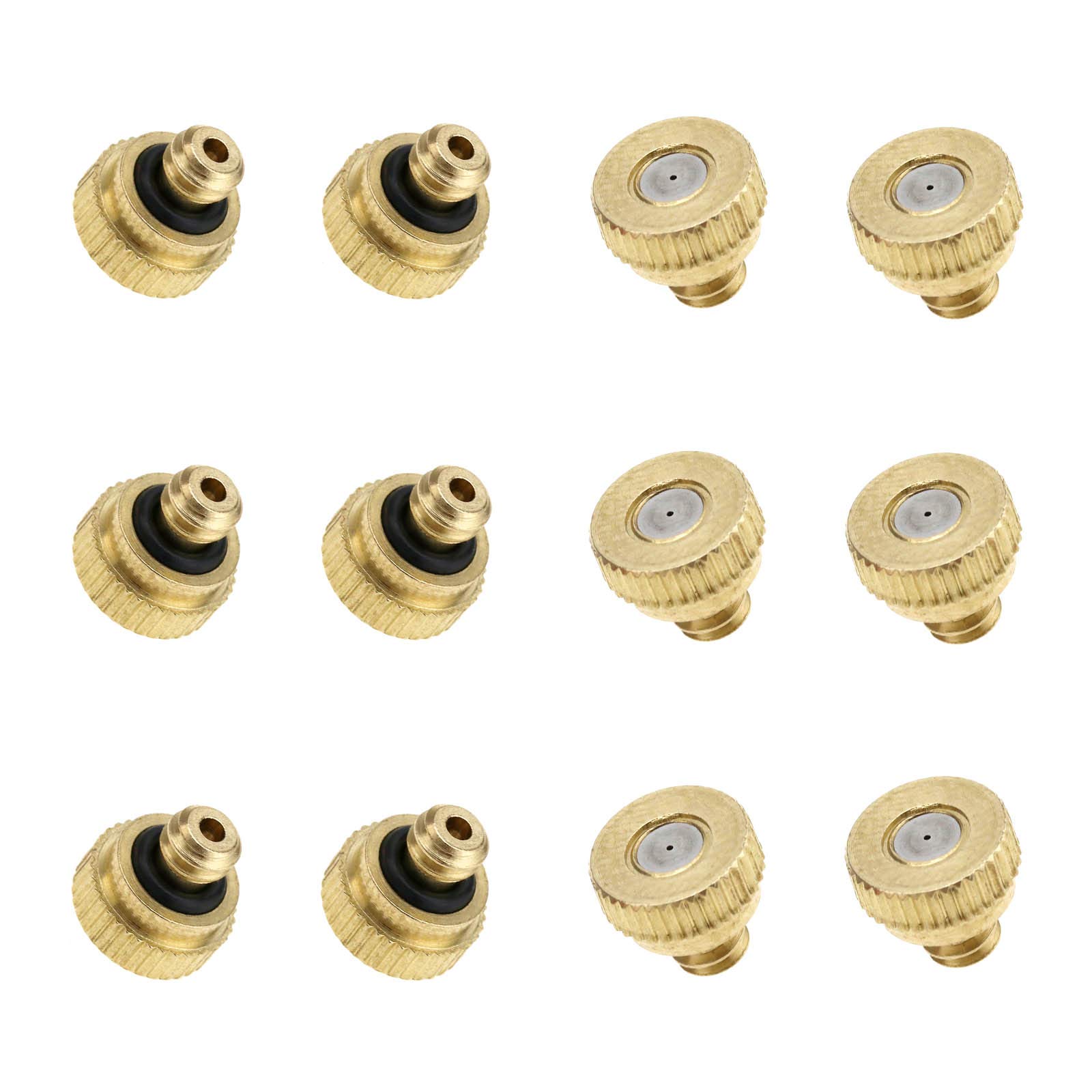 YINETTECH 12PCS 0.3mm Brass Misting Nozzle Spray Atomization Head Low-pressure Atomizing Spray Head Nozzle
