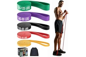 AUGKNOT Resistance Bands, Pull Up Exercise Bands, Workout Bands for Fitness Training, Body Stretching, Physical Therapy, Muscle Training