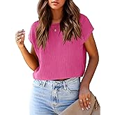 Saodimallsu Womens Cap Sleeve Crop Tops Summer Trendy Going Out Crew Neck Loose Knit Cropped Sweater Vest Tank Top