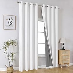 Joydeco White Curtains 96 Inches Long 2 Panels