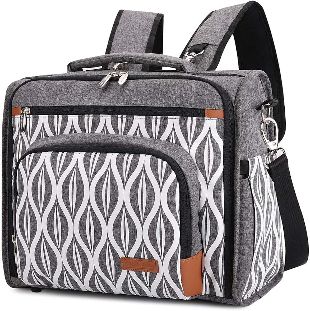 Lekebaby Diaper Bag Backpack Large Messenger Convertible Baby Diaper