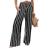 JZC Women's Palazzo Lounge Pants Casual Wide Leg Pants High Waist Flowy Toursers with Pockets