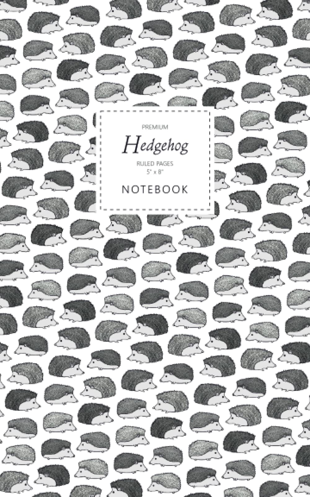 Hedgehog Notebook - Ruled Pages - 5x8 - Premium: (White Edition) Fun notebook 96 ruled/lined pages (5x8 inches / 12.7x20.3cm / Junior Legal Pad / Nearly A5)