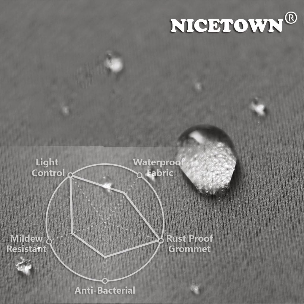 NICETOWN Outdoor Curtain Grommet Top and Bottom, Thermal Insulated Keeps The Rain Out Versatile Vertical Drape, Blackout Heavy Weight Wind Break Outdoor Drapery (52 by 108 inches,1 Piece, Tan-Khaki)