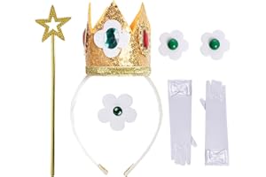 Rbenxia Princess Crown Accessories, Princess Tiara Headband Star Wind Gloves Flower Brooch Earrings for Adult