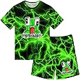 Domomdfvc Boys and Girls Short Sleeves and Short Short Clothing Sets Game Summer T-Shirt