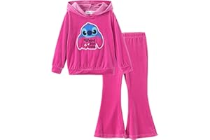 Disney Frozen Princess Minnie Stitch Girl Clothes Long Sleeve Knot Front Sweatshirt Flare Pants Fall 2 Piece Outfit 2-9Y