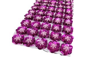 ZHIHENG 100 Pack Beaded Sequin Flower Sew on Patches Glitter Mini Crystal Paillette Applique Cloth Motif for DIY Wedding Garment Bags Accessory Hair Headband Decor (Rose)