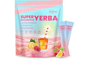 OSDYWER Super Yerba, Yerba Mate Instant Tea Powder –Raspberry Lemonade Flavor, Natural Energy & Focus Boost-30 Servings (1)