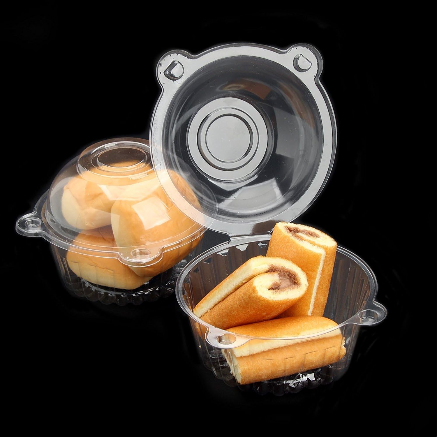 MultiWare 50 Pcs Clear Cupcake Boxes Single Cake Holders Plastic Cupcake Cases Amazon.co.uk
