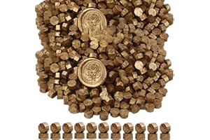 Wax Seal Beads, ONWINPOR 300 Pieces Octagon Antique Gold Sealing Wax Beads for Letters, Cards, Wedding Invitations, Wine Package, Gift Wrapping, Christmas Card (Bronze)