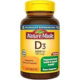 Vitamin D3, 220 Tablets, Vitamin D 2000 IU (50 mcg) Helps Support Immune Health, Strong Bones and Teeth, & Muscle Function, 2