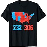 Trump Hillary Election Electoral Votes Map Score T-Shirt