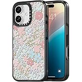 Rosarnnah Compatible for iPhone 16 Case Cute - Durable Shockproof 6.6 ft Drop Impact Phone Case - Black Funny Pink Spring Design for iPhone 16 6.1"