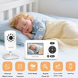 HelloBaby Video Baby Monitor with 2 Cameras, Night Vision, 2X Zoom, No WiFi view 2