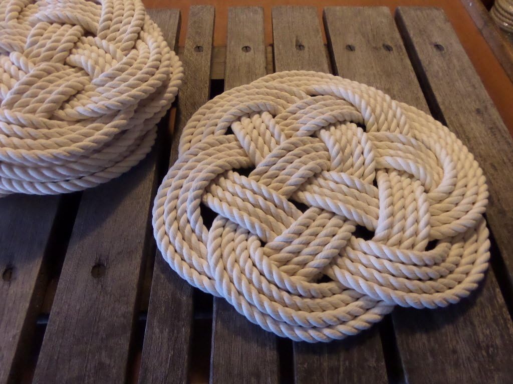 Set of 4 Cotton Rope Place Mats Knotted Nautical Decor