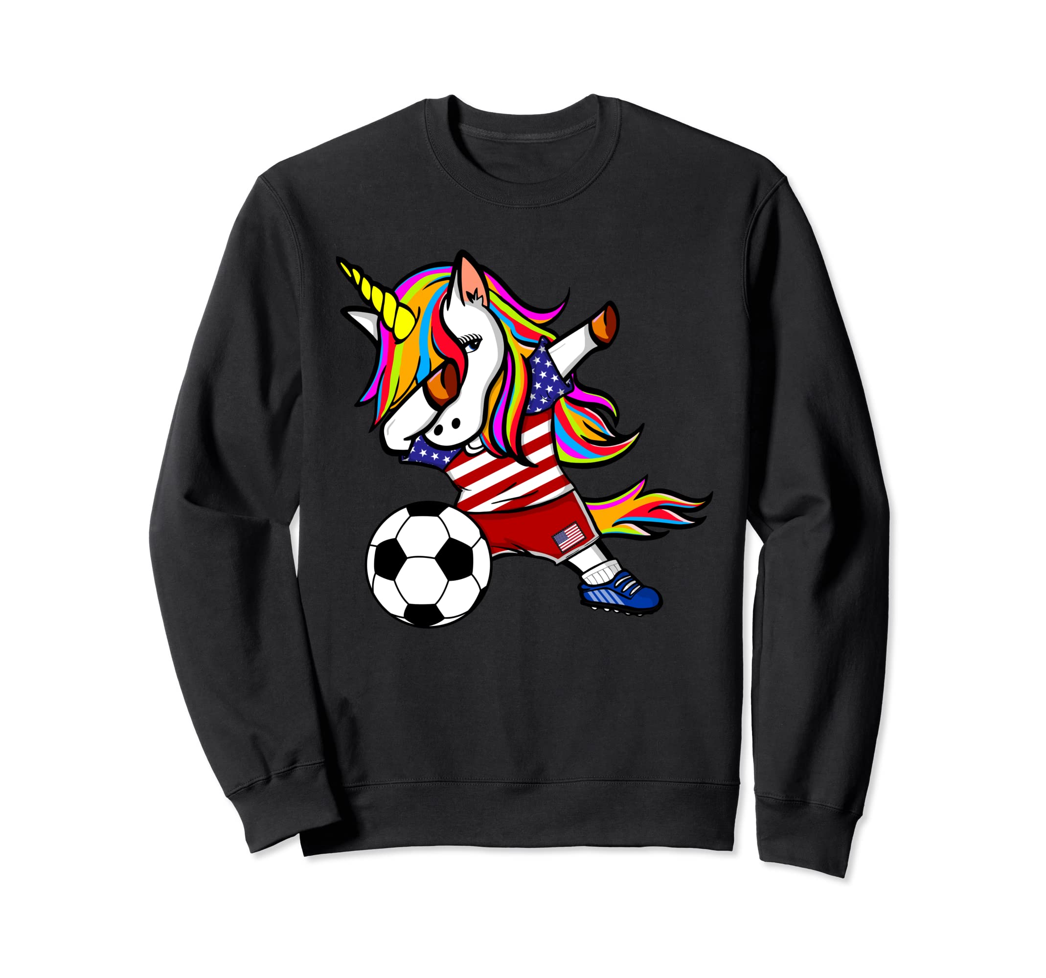 Dabbing Unicorn United States Football American Flag Soccer Sweatshirt