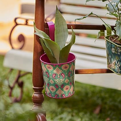 Chumbak Sanganer Ikat Hanging Planter - Medium