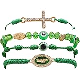 NKTDWO String Evil Eye 7 Knot Lucky Bracelets San Judas Bracelet Virgin Mary Amulet Protection Jewelry for Women Men
