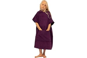 ALLEN & MATE 100% COTTON Kids Hooded Towel Poncho - 380 GSM, Safety Certified | Oversized Changing Robe for Boys & Girls