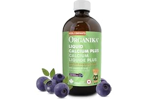 Organika Kids Liquid Calcium Plus- with Vitamins D3 and K2- Healthy Bone and Teeth Development- Mixed Berry Flavour- 450ml