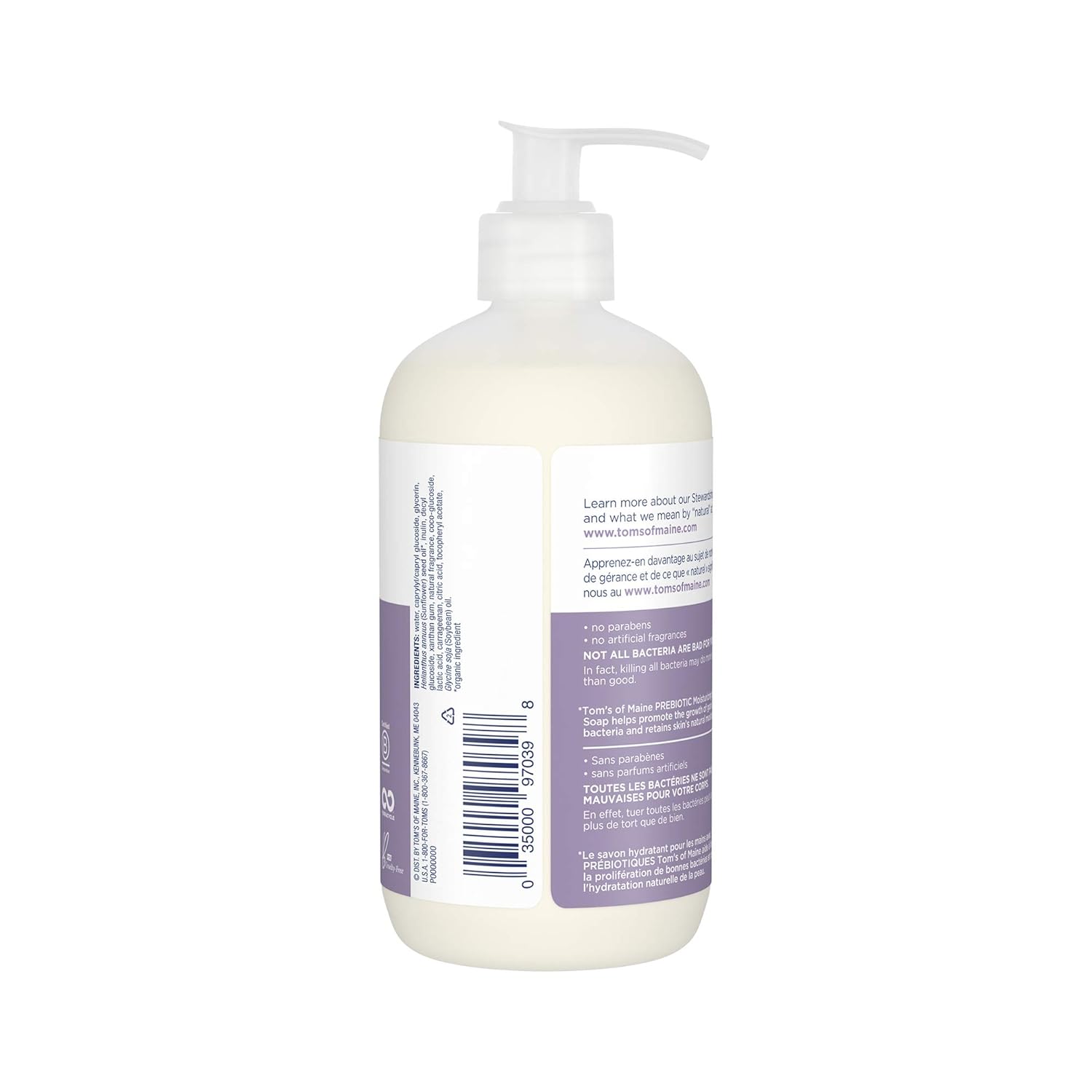 Tom's of Maine Prebiotic Moisturizing Natural Liquid Hand Soap, Gentle Lavender, 12 Oz. : Beauty