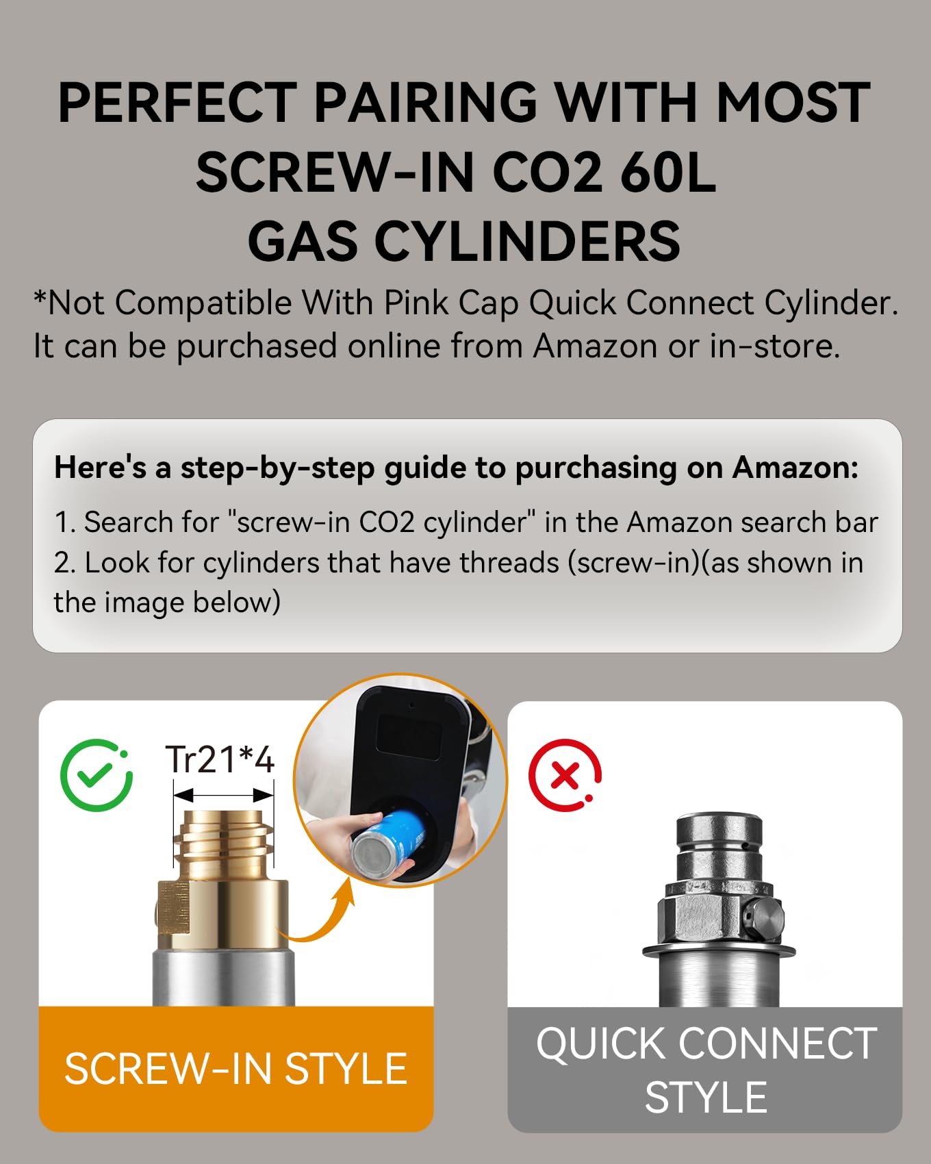 MOKKOM Sparkling Water Maker, Soda Streaming Machine with 1L PET Carbonating Bottle, Carbonates Any Drink, Soda Maker Compatible with 60L CO2 Carbonator (NOT Included) - Stainless Steel