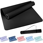 Wimwum Extra Wide Yoga Mat 72" x 32", 6mm Non Slip TPE Exercise Mat with Carrying Strap, Large Workout Mat for Yoga, Pilates, Stretching, HIIT &amp; Home Gym