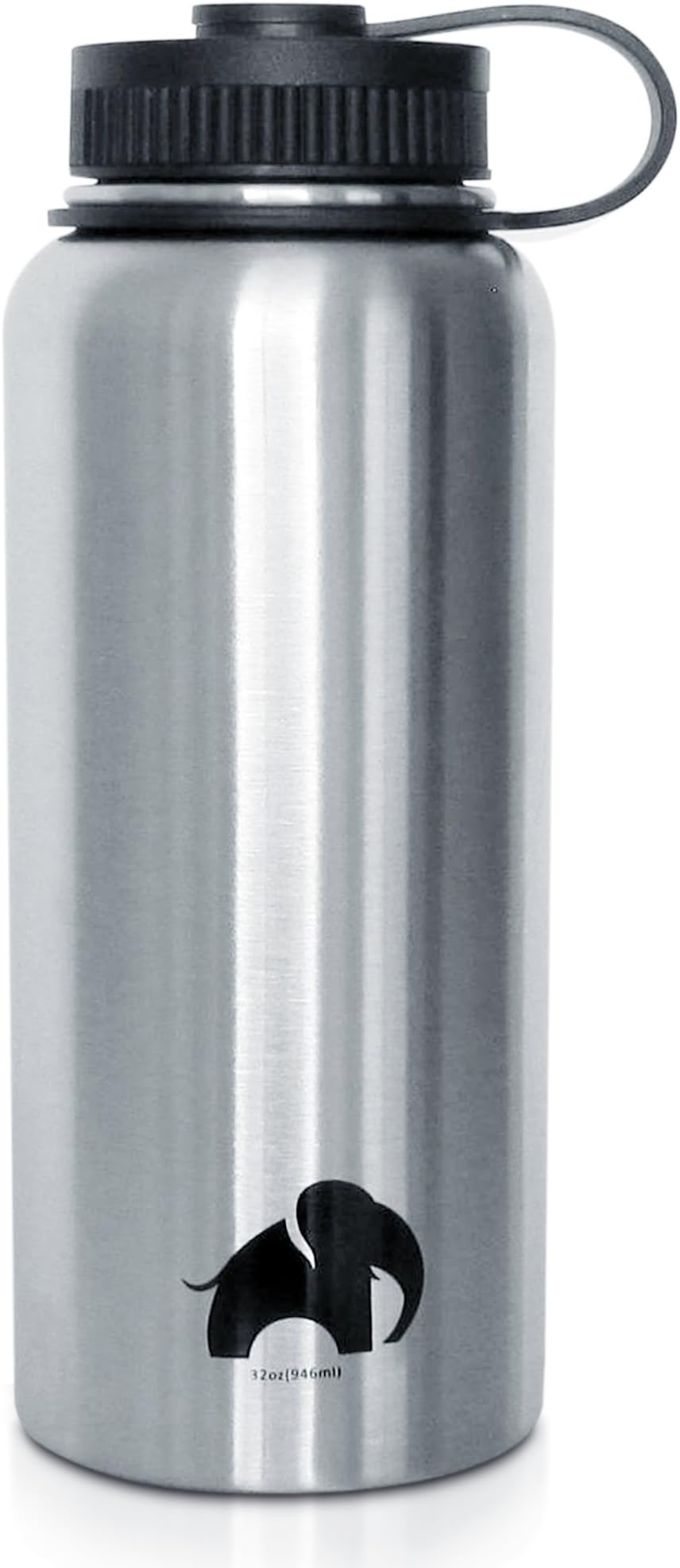 Stainless Steel Water Bottle By Cool Elephant - 32 oz Water Bottle - Insulated Thermo - Double Walled Wide Mouth Tumbler – Leak & Sweat Proof Flask - Non-Toxic BPA Free -Cold/Hot Drinks For 12 Hours