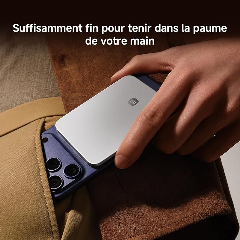 Ultrafin Power Bank 5000mAh, 15W Magsafe, Argent Glacier