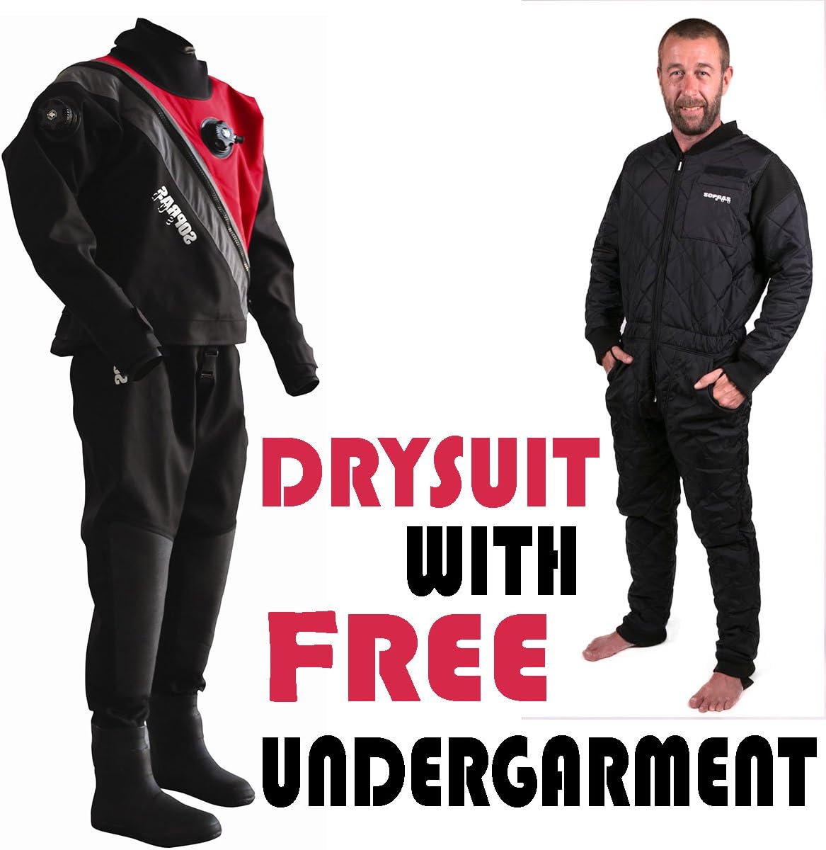 Dixie Diver Sopras Sub Trilaminate Drysuit Size X-Small with Soft Boots Size 6 Technical Dry Suit DUI Cold Water Scuba