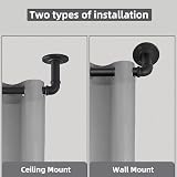 ZUOFENG Black Curtain Pole 122-218cm Eyelet Rod Industrial 2cm Ø view 7