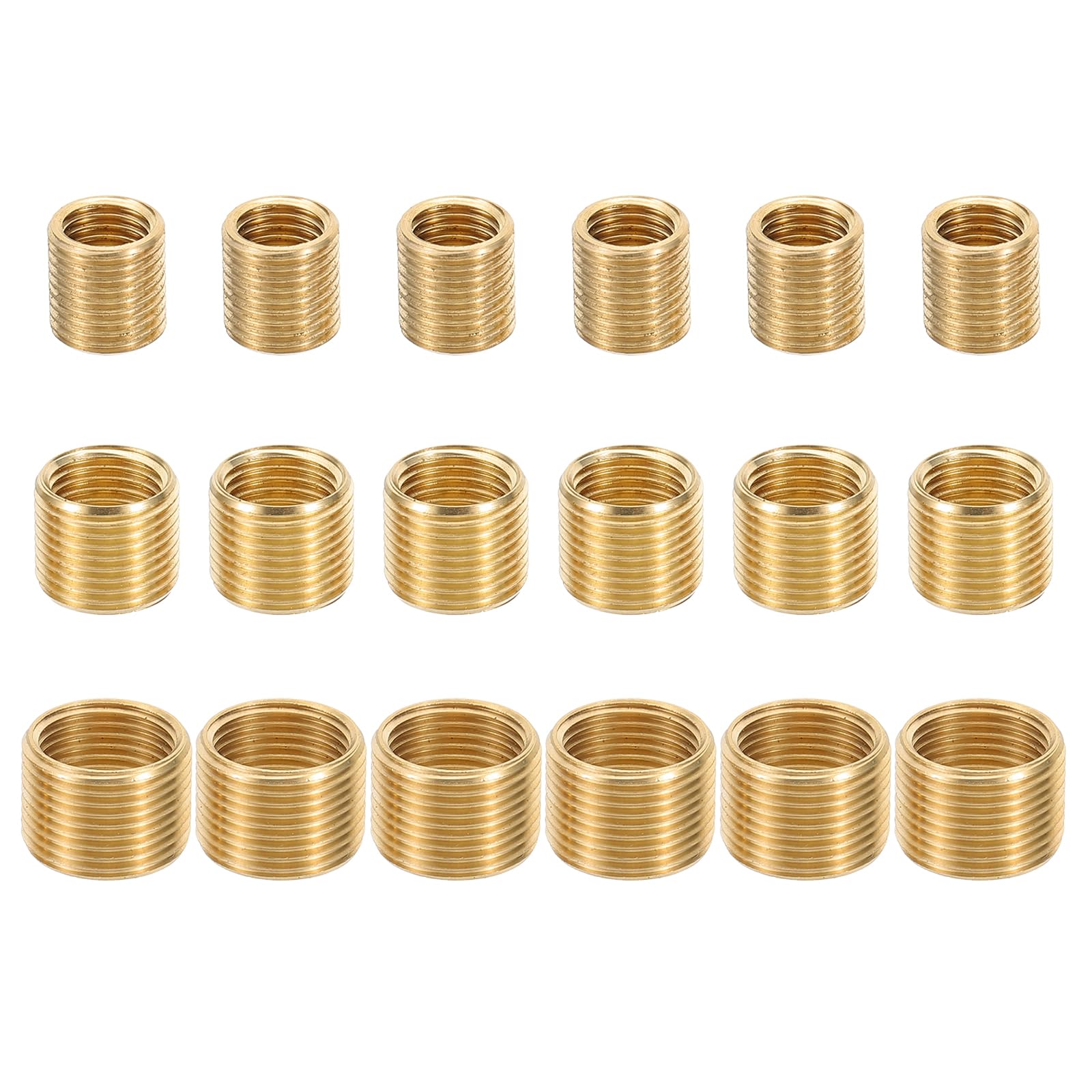 PATIKIL Thread Reducing Nuts Insert, 18pcs Male to Female Fine Thread Adapter Repair Insert Pipe Fitting Screw Sleeve Reducer, 1mm Thread Pitch, M10xM8x10mm, M12xM10x10mm, M14xM12x10mm