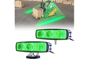 HSYFUNA 2Pcs Forklift Safety Light Green, 30W Straight Line Forklift and AGV Safety Indicator Warehouse Hazardous Area Warning Light for Warehouse and Industrial Use (DC 10-100V)