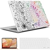IBENZER Compatible with New MacBook Air 13 inch case 2022 2021 2020 M1 A2337 A2179 A1932, Hard Shell Case&Keyboard Cover&Screen Film for Mac Air 13 with Touch ID (2018-2022), Brain, AT13-BRN+2