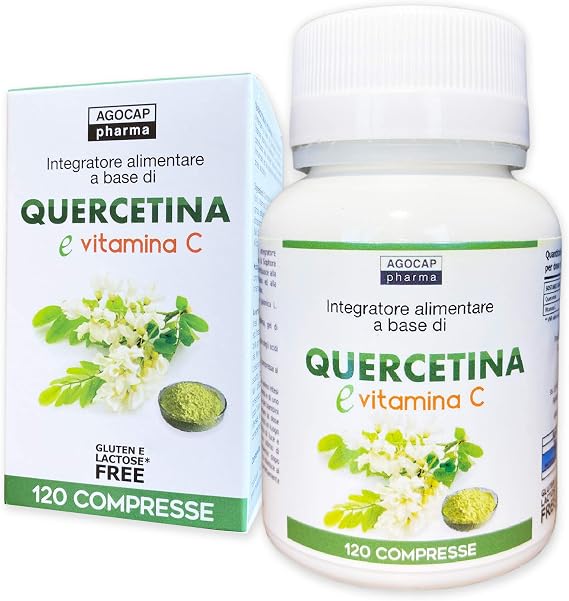 Quercetina 200mg con Vitamina C | 120 compresse, fornitura 4 mesi