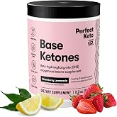Perfect Keto Exogenous Ketones Powder, Strawberry Lemonade Flavor | 8.57 oz | goBHB Salts Support Ketosis, Fasting &amp; Blood Sugar Balance | Key Electrolytes for Hydration | Caffeine Free Energy &amp; Focus