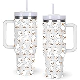 momocici 40oz Ducks Tumbler with Handle Gifts for Women.Duck Lover Cups Tumbler Gifts for Women.40 oz Birthday Christmas Duck Cup Tumblers for Ducks Lover.