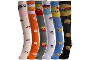 CISMARK Cartoon Animal Cat Bear Fox Cotton Over Calf Knee High Socks, 6 Colors, One Size