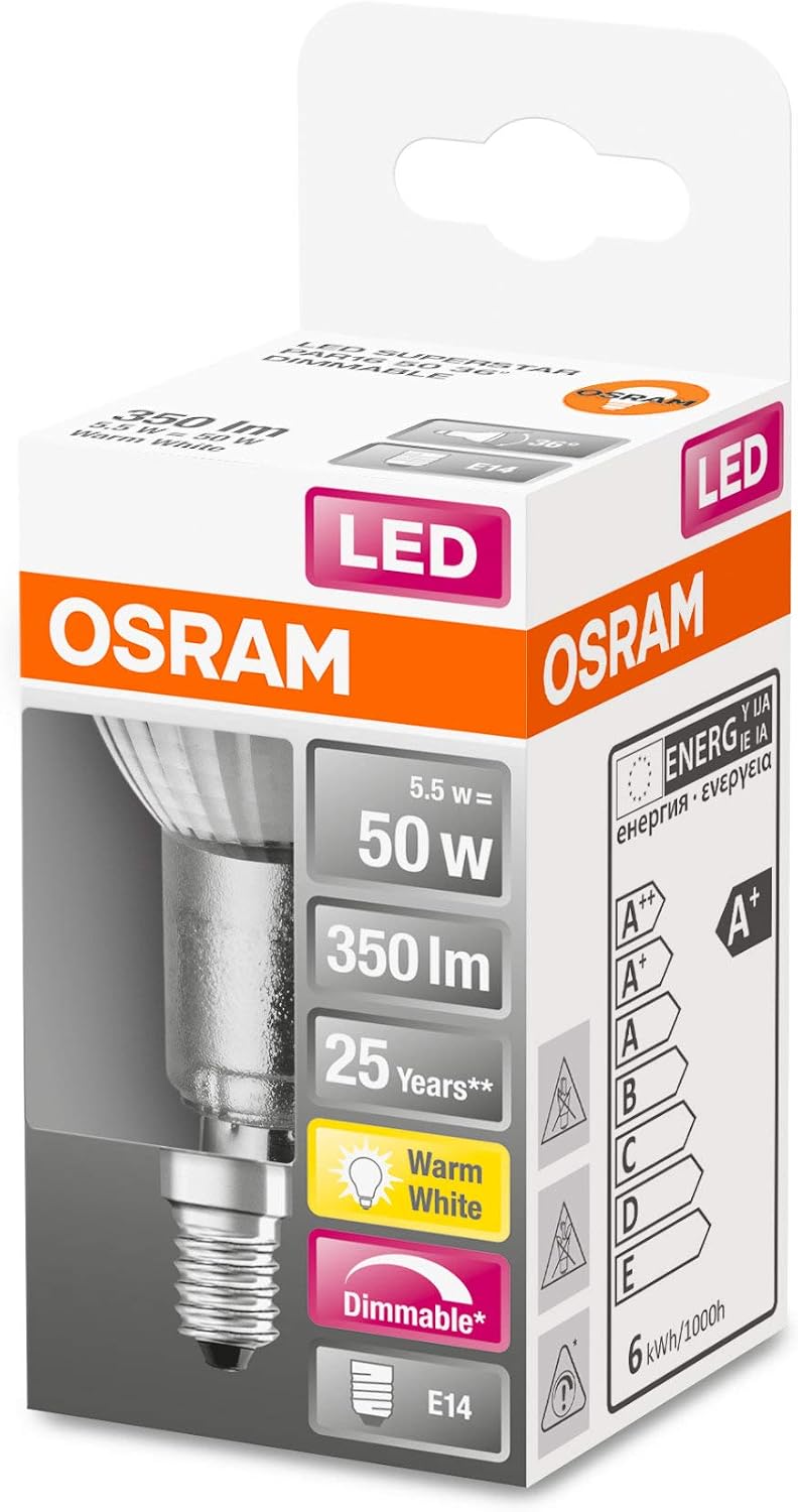 OSRAM LED Lamps, pin Base, Reflector PAR16 DIM, 5.5 W, Single-Pack, 50 W-Replacement PAR16, 4058075433144 - Image 3