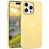 BENTOBEN Magnetic for iPhone 16 Pro Max Case,(Compatible with MagSafe) (Military Grade Drop Protection) Slim Translucent Matte Shockproof with Anti-Fingerprint Phone Case 6.9",Yellow