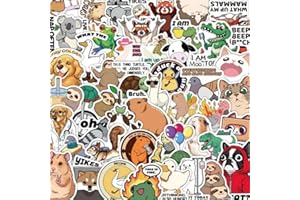 50PCS Funny Animal Stickers - Waterproof Vinyl Cartoon Decals with Quotes | Creative Graffiti Sticker Pack