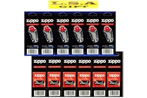 Zippo Lighter 6 Flints 6 Wicks Pack of 12 Value Packs (1)