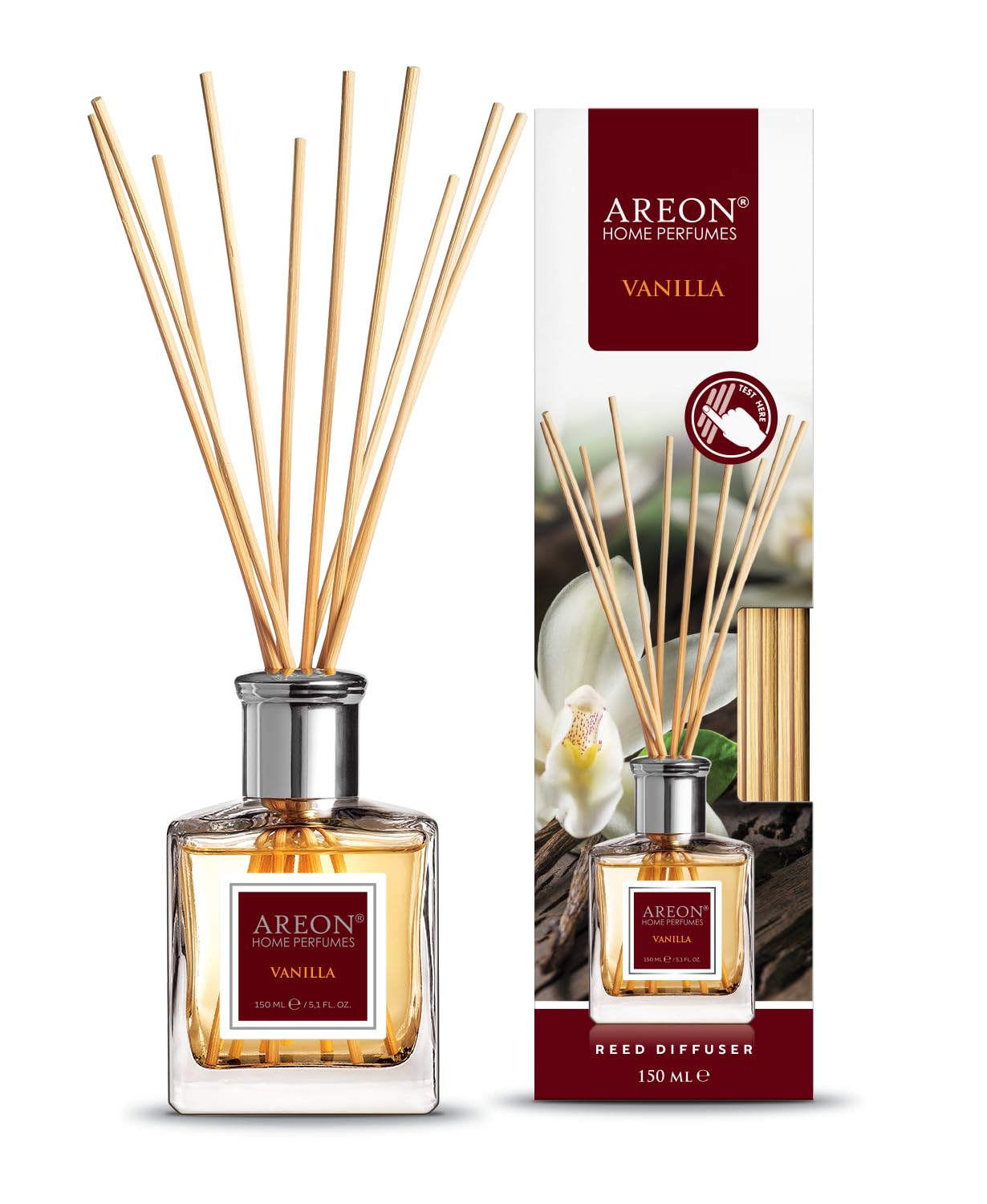 Areon Home Perfume Reed Diffuser 150 ml Vanilla + 10 rattan reeds