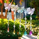 5 Pieces Sparkly Butterfly Hanging Suncatchers for Windows Great Brightness and Shine Sun Catchers Set for Sunroom Decor, Hanging Ornaments Christmas Thanksgiving Gifts
