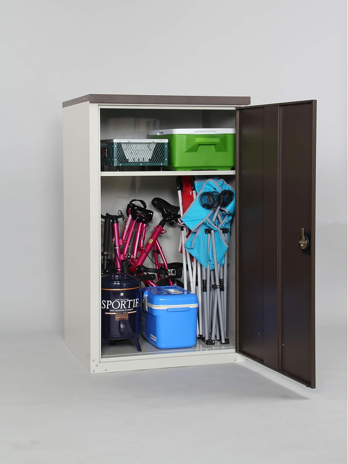 Amazon グリーンライフ Green Life 収納庫 タイヤ4本まで収納可能 ブラウン 75 132 80cm Tbt 132 Mbr 物置 倉庫