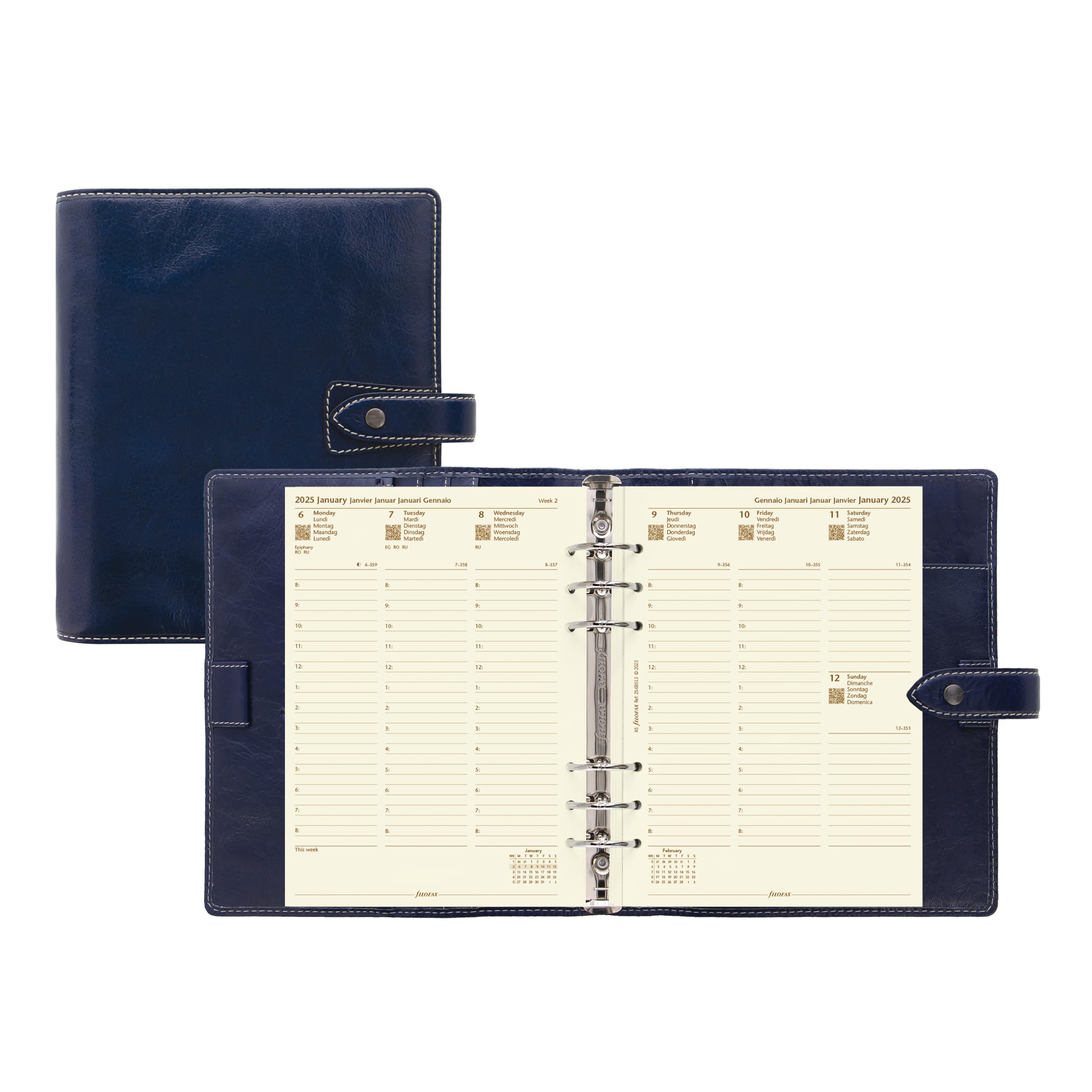 Filofax Malden Organizer, A5 Size, Navy