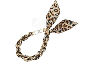 ZOOEASS Phone Wrist Lanyard Gold Metal Scarf Phone Charm Strap with Tether Tab Women Phone Chain Accessories for Handbags