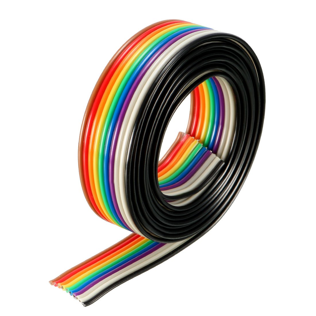 Sourcingmap Flat Ribbon Cable 10P Rainbow IDC Wire 1.27mm Pitch 1 Meters Long